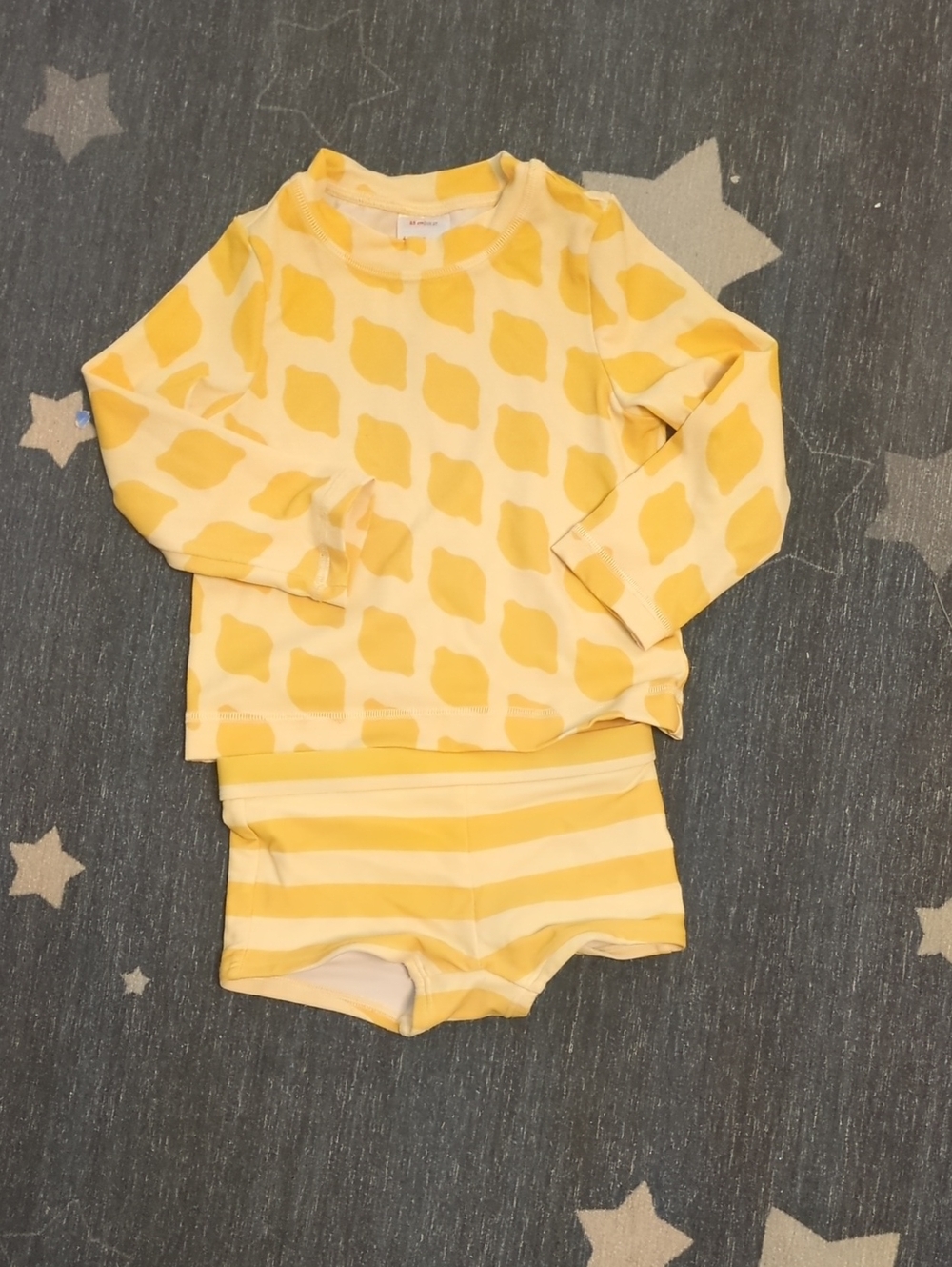 Hanna Andersson Yellow Patterned Long-Sleeve Rashguard Set
